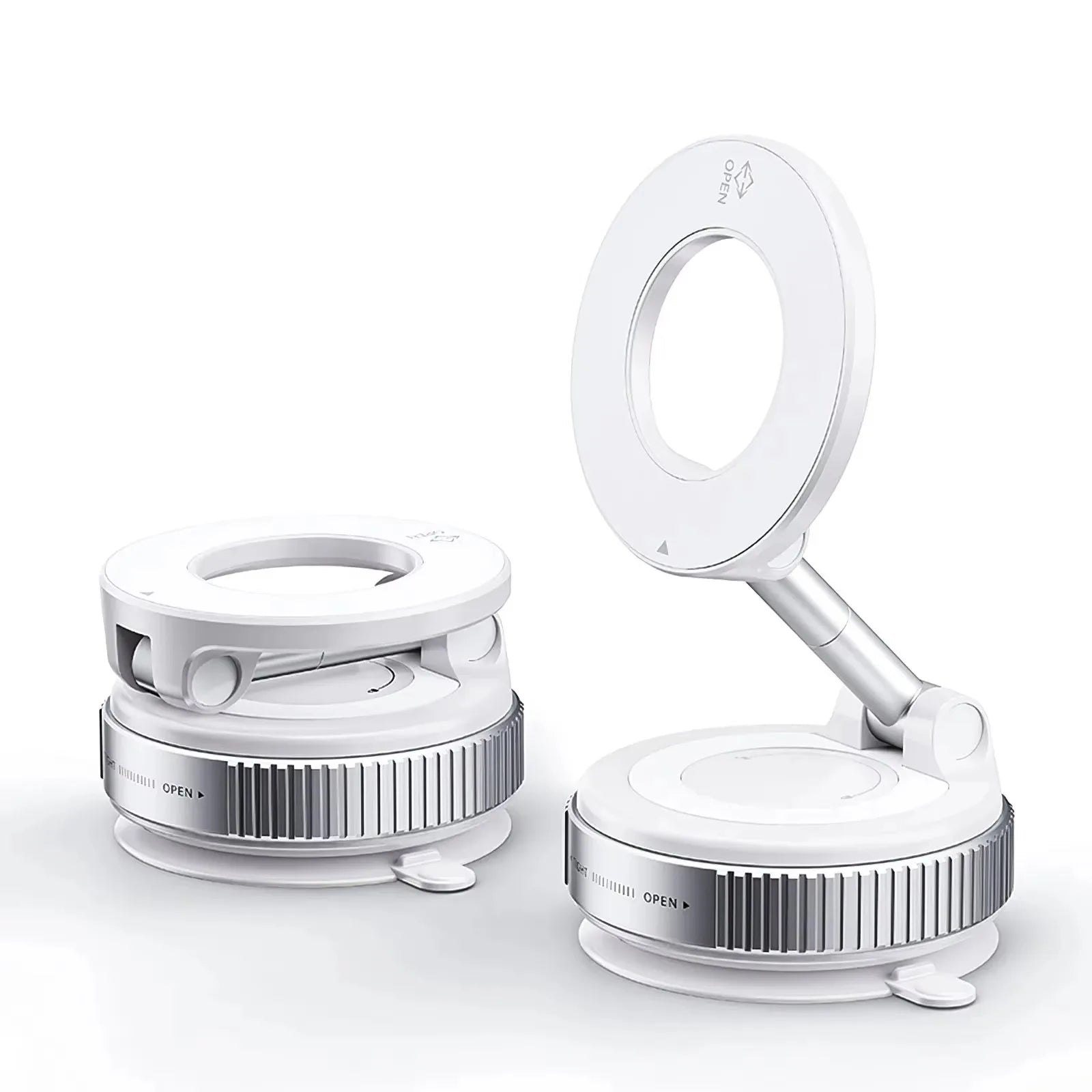 15W MagSafe Magnetic Phone Holder Stand with Vacuum Suction Adjustable Foldable Mount For iPhone 12-15 Car Desk Kitchen