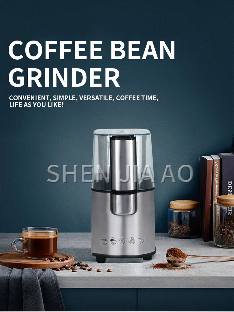 CM-3020S Household Electric Coffee Bean Grinder Removable Cleaning Bean Grinder Coffee Grinder Stainless Steel 220-240V