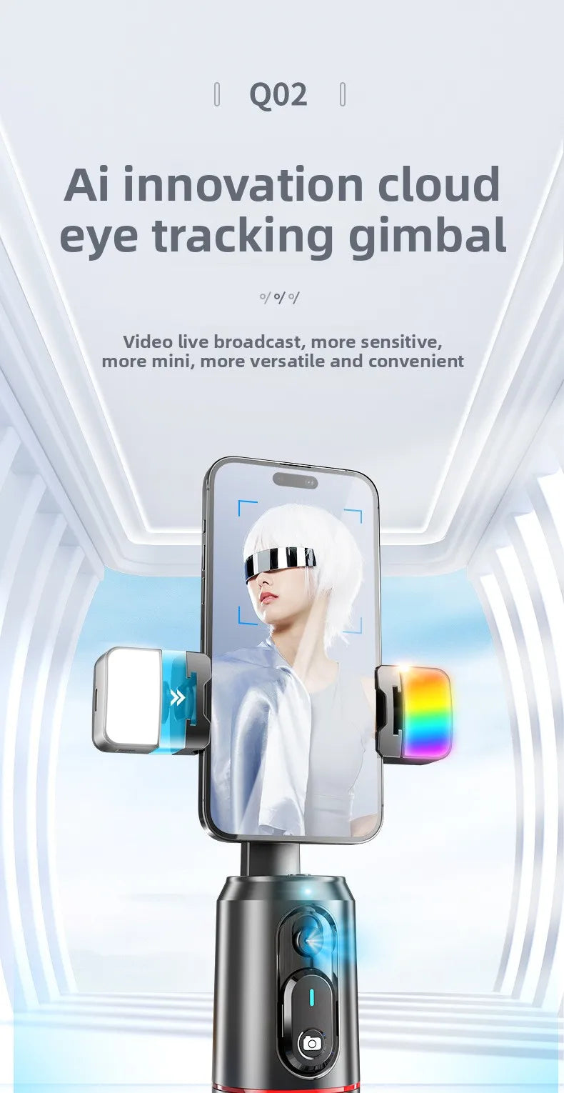360° Auto Follow Gimbal Stabilizer for Smartphone Anti Shake Handheld Stand Live Stream Vlog Recording