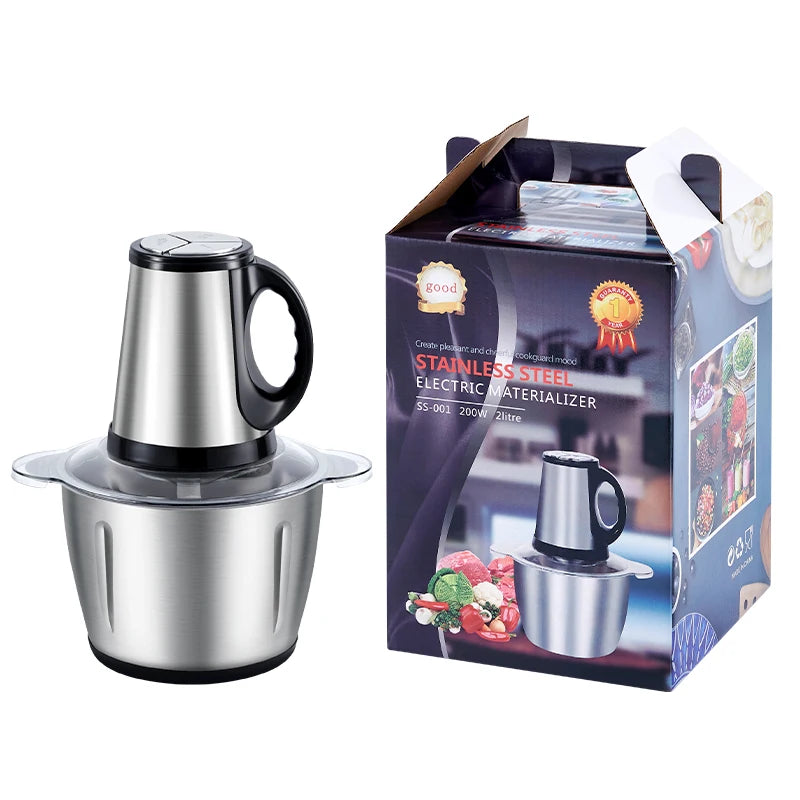 Factory Wholesale Price Household Multifunction Small Meat Chopper Food Stainless Steel 2l 3l 4l 5l Electric Meat Grinders