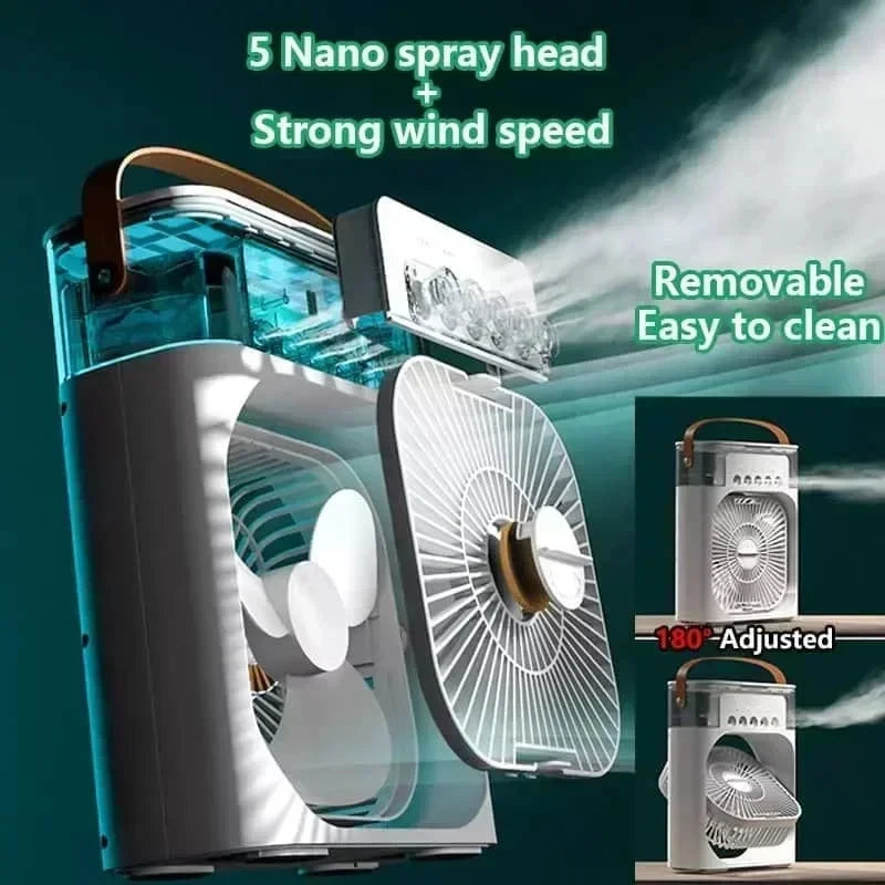 Portable Mini Air Conditioner with Night Light—Efficient Cooling for Home or Office