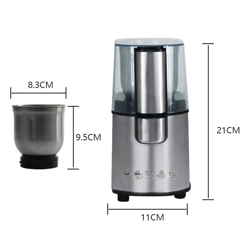 CM-3020S Household Electric Coffee Bean Grinder Removable Cleaning Bean Grinder Coffee Grinder Stainless Steel 220-240V