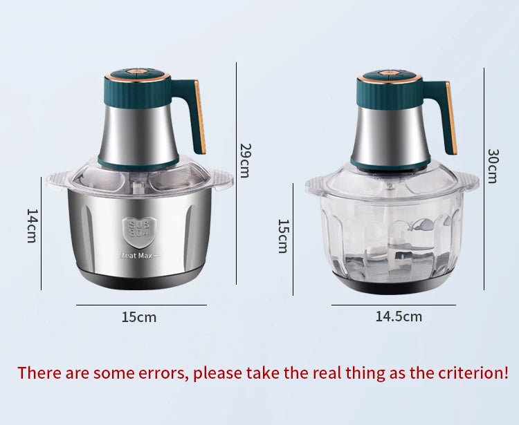 Factory Wholesale Price Household Multifunction Small Meat Chopper Food Stainless Steel 2l 3l 4l 5l Electric Meat Grinders