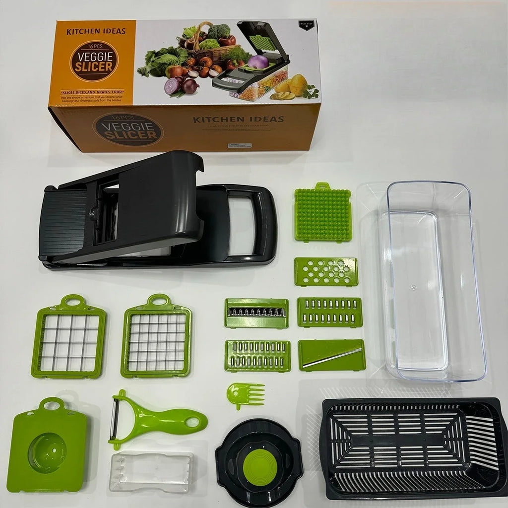 16 Multifunctional vegetable cutting artifact Kitchen household shredding potato shredding dicer wiping radish planer slicer