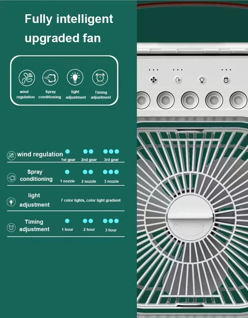 Portable Mini Air Conditioner with Night Light—Efficient Cooling for Home or Office