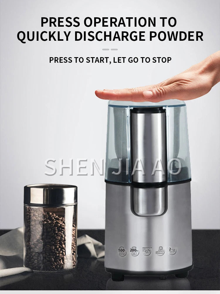 CM-3020S Household Electric Coffee Bean Grinder Removable Cleaning Bean Grinder Coffee Grinder Stainless Steel 220-240V
