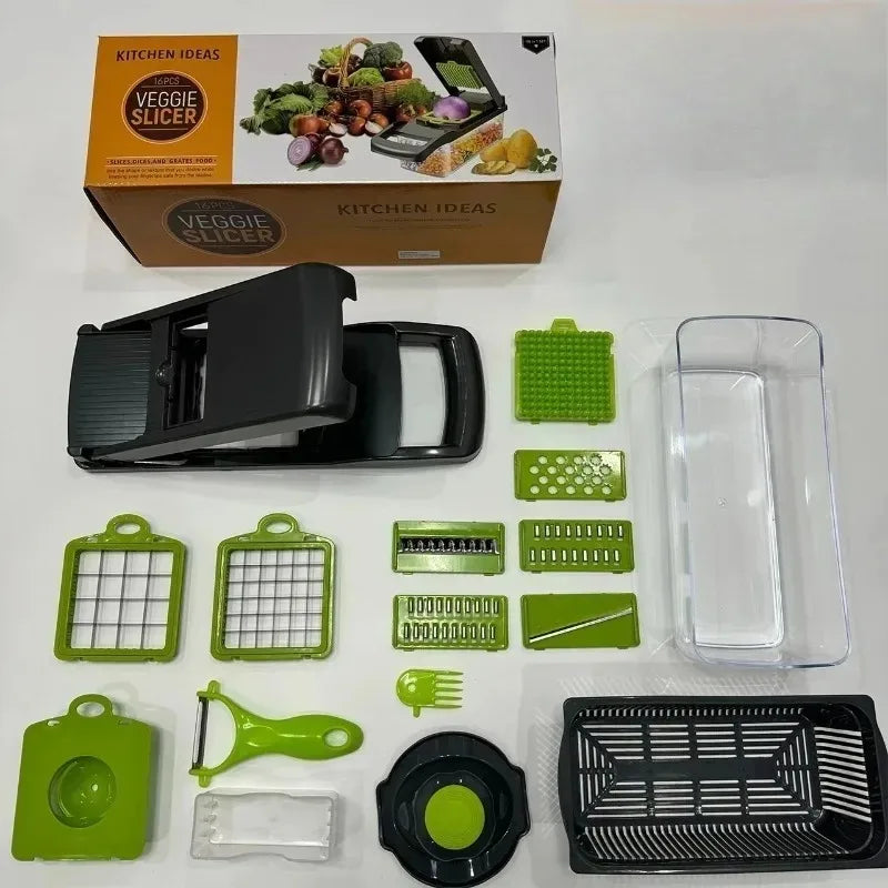16 Multifunctional vegetable cutting artifact Kitchen household shredding potato shredding dicer wiping radish planer slicer