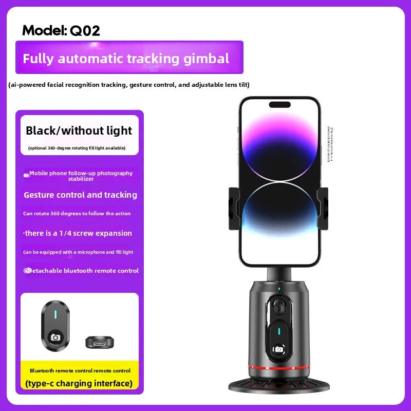 360° Auto Follow Gimbal Stabilizer for Smartphone Anti Shake Handheld Stand Live Stream Vlog Recording