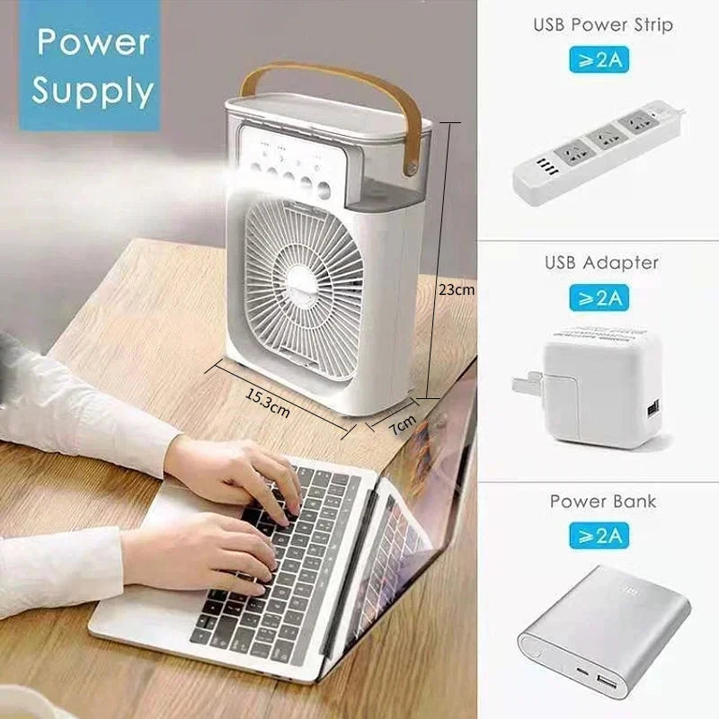 Portable Mini Air Conditioner with Night Light—Efficient Cooling for Home or Office